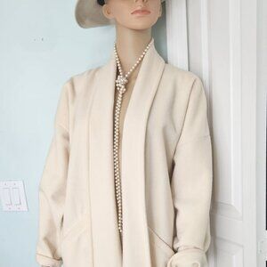 Eileen Fisher New York winter white wool maxi coat/duster